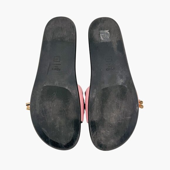 Fendi x Sarah Coleman Vertigo FF Slide Sandals Size 41 US 11 Pink Satin Green - Picture 14 of 15
